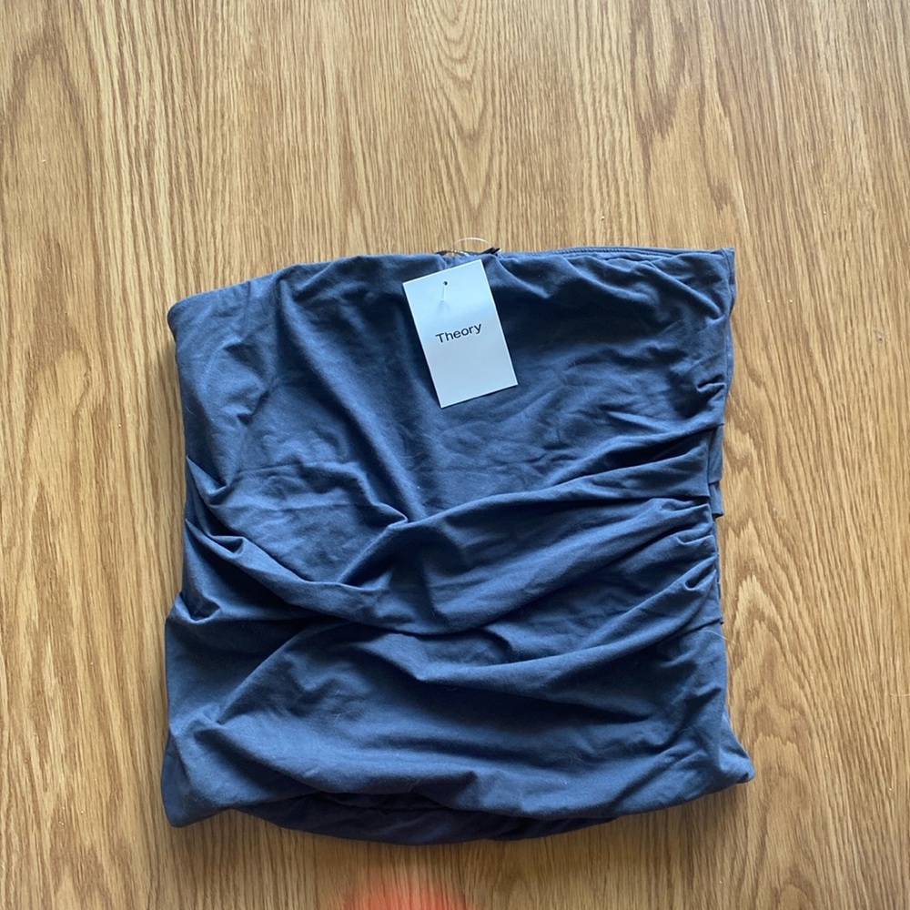 Theory Draped Tube Top Medium Charcoal New with tags NWT